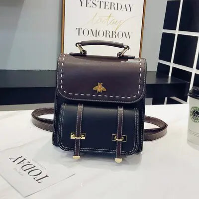 Chic Vintage PU Leather Backpack-Cleopatra Fashion