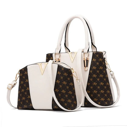 Ladies' Leather Duo Handbag Set-Cleopatra Fashion