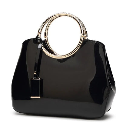 Patent Leather Chic Tote-Cleopatra Fashion