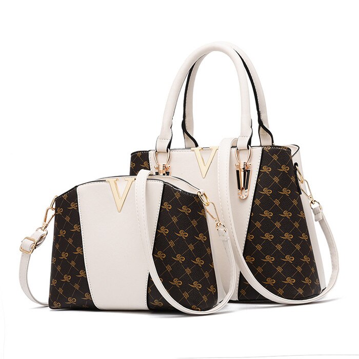 Ladies' Leather Duo Handbag Set-Cleopatra Fashion