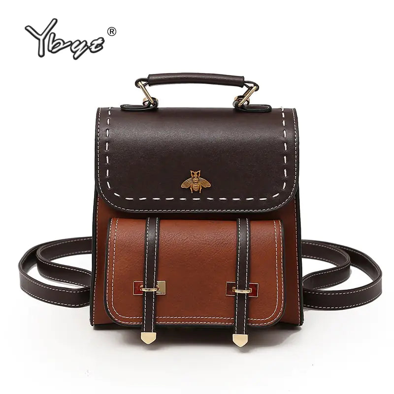Chic Vintage PU Leather Backpack-Cleopatra Fashion