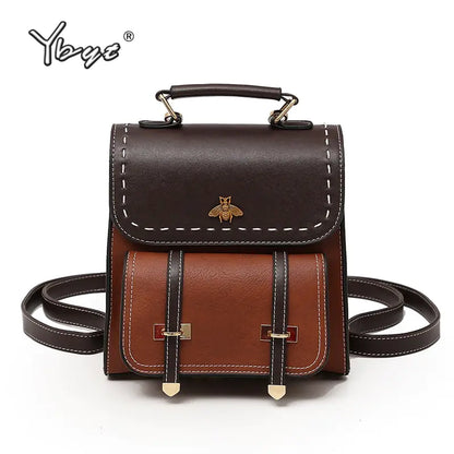 Chic Vintage PU Leather Backpack-Cleopatra Fashion