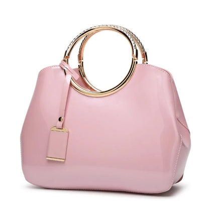 Patent Leather Chic Tote-Cleopatra Fashion