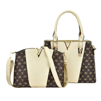 Ladies' Leather Duo Handbag Set-Cleopatra Fashion