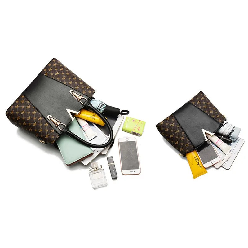 Ladies' Leather Duo Handbag Set-Cleopatra Fashion