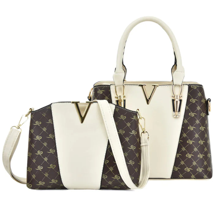 Ladies' Leather Duo Handbag Set-Cleopatra Fashion