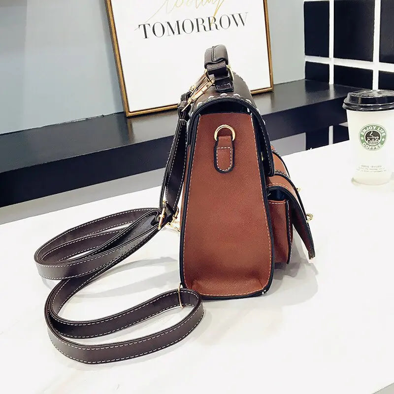 Chic Vintage PU Leather Backpack-Cleopatra Fashion