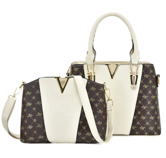 Ladies' Leather Duo Handbag Set-Cleopatra Fashion