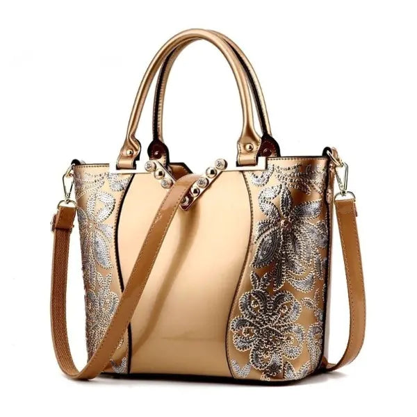 Elegant Sequin Embellished Patent Purse-Cleopatra Fashion