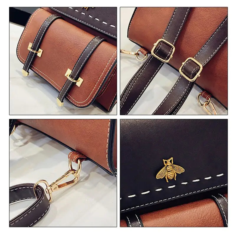 Chic Vintage PU Leather Backpack-Cleopatra Fashion