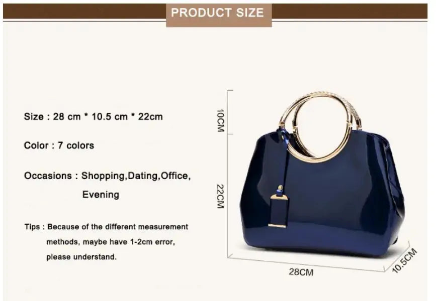 Patent Leather Chic Tote-Cleopatra Fashion