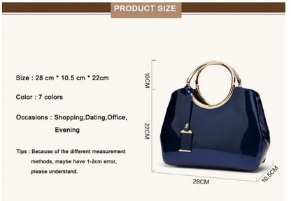 Patent Leather Chic Tote-Cleopatra Fashion