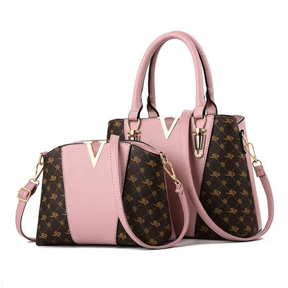 Ladies' Leather Duo Handbag Set-Cleopatra Fashion