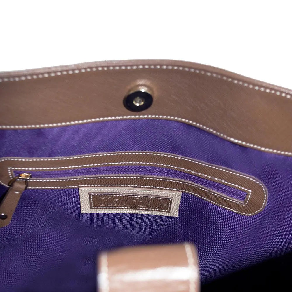 Cocoa Luxe Leather Tote-Cleopatra Fashion