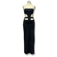 Women's Hollow Tube Top Maxi Dress – High Slit