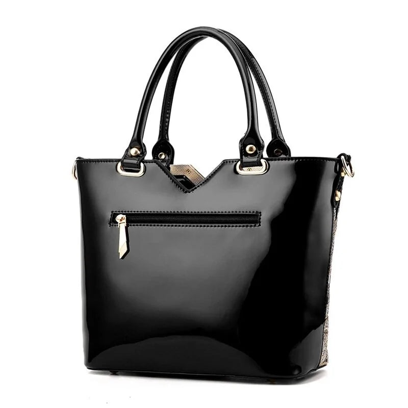 Elegant Sequin Embellished Patent Purse-Cleopatra Fashion