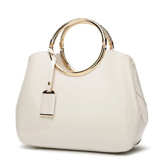 Patent Leather Chic Tote-Cleopatra Fashion