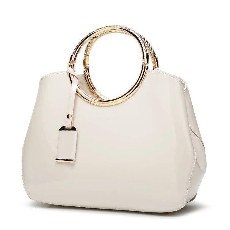 Patent Leather Chic Tote-Cleopatra Fashion
