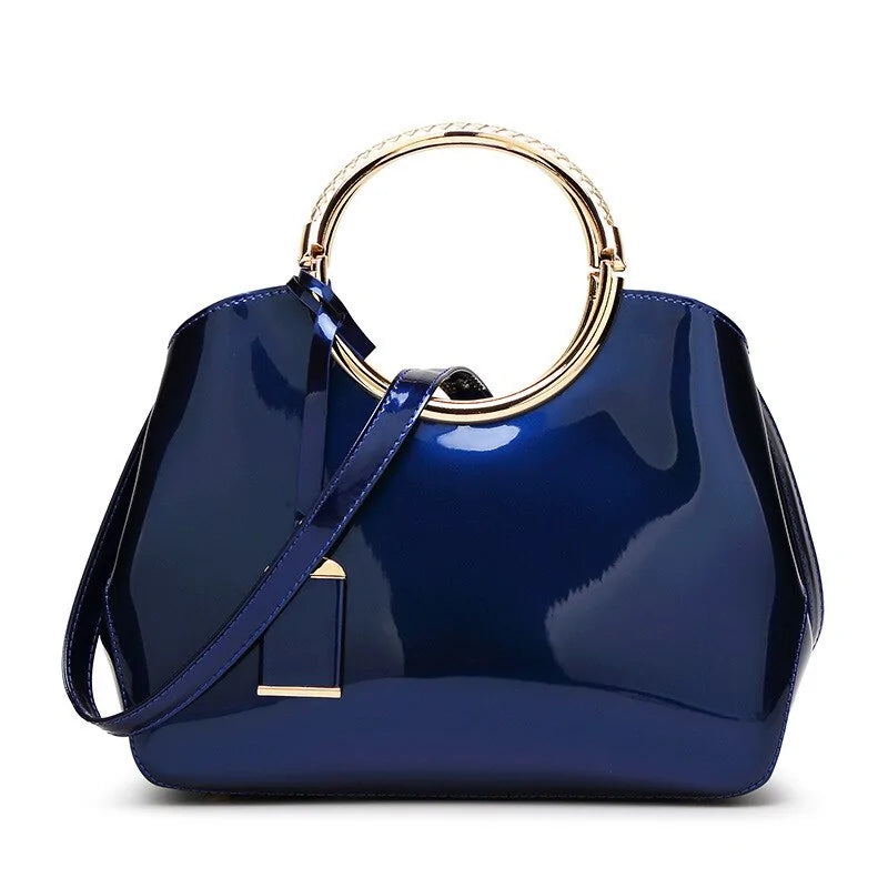 Patent Leather Chic Tote-Cleopatra Fashion