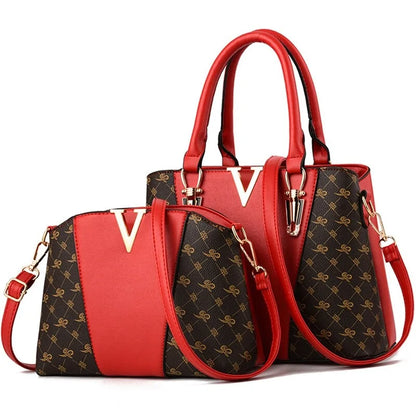 Ladies' Leather Duo Handbag Set-Cleopatra Fashion
