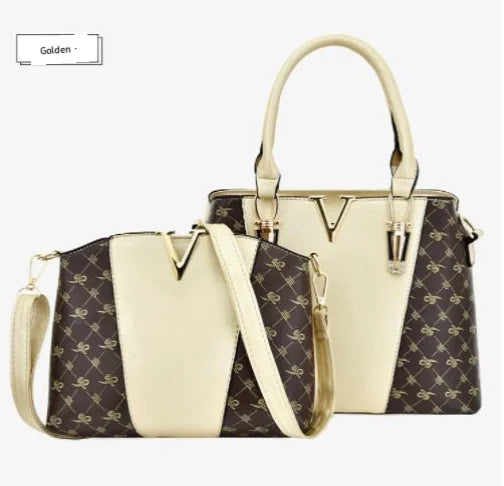 Ladies' Leather Duo Handbag Set-Cleopatra Fashion