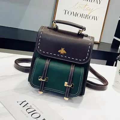 Chic Vintage PU Leather Backpack-Cleopatra Fashion