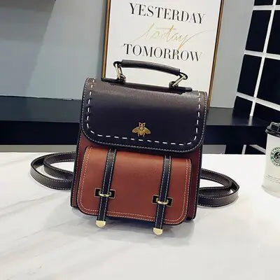 Chic Vintage PU Leather Backpack-Cleopatra Fashion