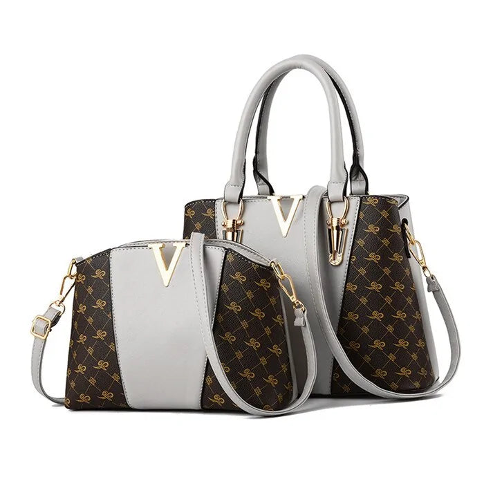 Ladies' Leather Duo Handbag Set-Cleopatra Fashion