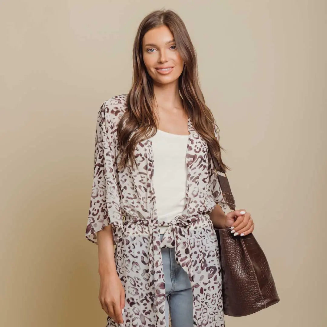 Blake Croc-Textured Shoulder Bag - Chocolate-Cleopatra Fashion